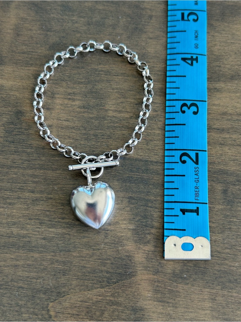 Ross -Simons Sterling Silver Heart Charm Toggle Bracelet - Women Jewelry. Italy